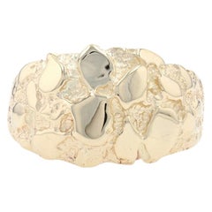 Yellow Gold Men's Ring, 14k Gold Nugget Design