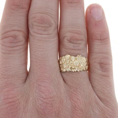 Yellow Gold Men's Ring, 14k Nugget-Textured