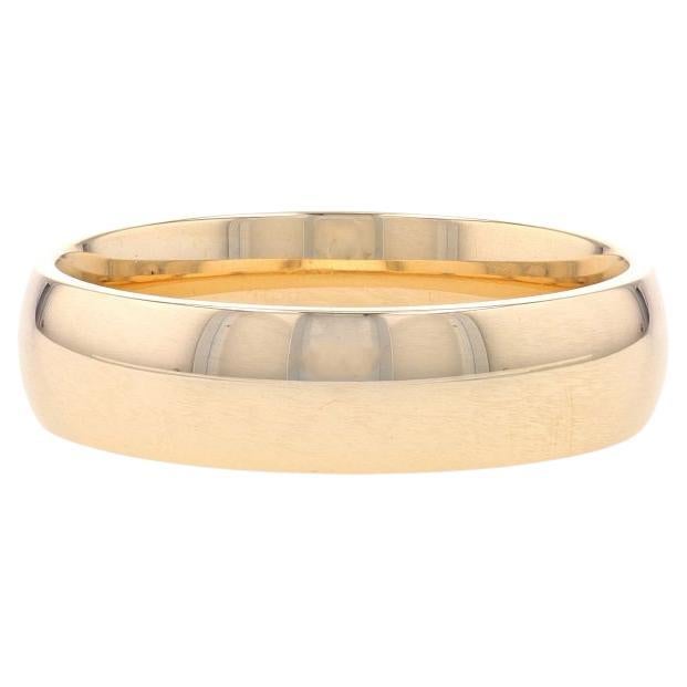 Yellow Gold Men's Wedding Band - 14k Comfort Fit Ring