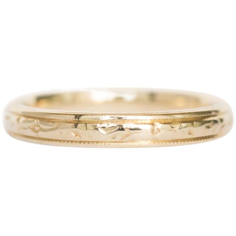 Yellow Gold Men’s Wedding Band For Sale