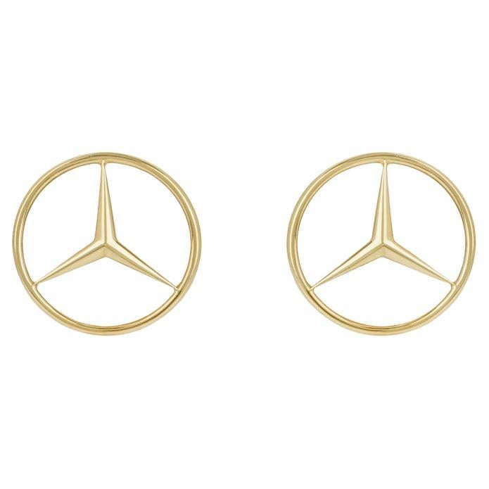 Yellow Gold Mercedes Benz Emblem Cufflinks