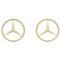 Yellow Gold Mercedes Benz Emblem Cufflinks