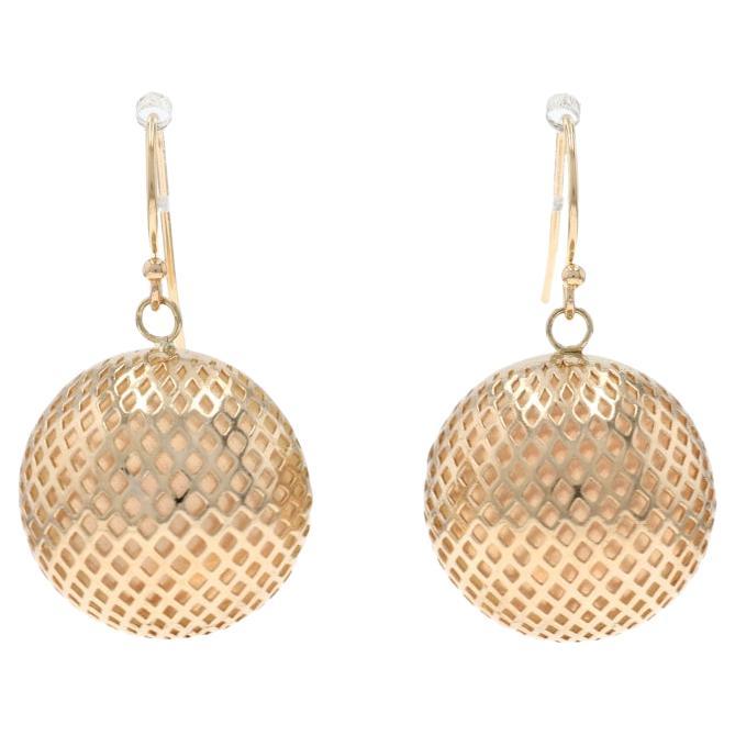 Boucles d
oreilles disque en or jaune - 14k percées en vente