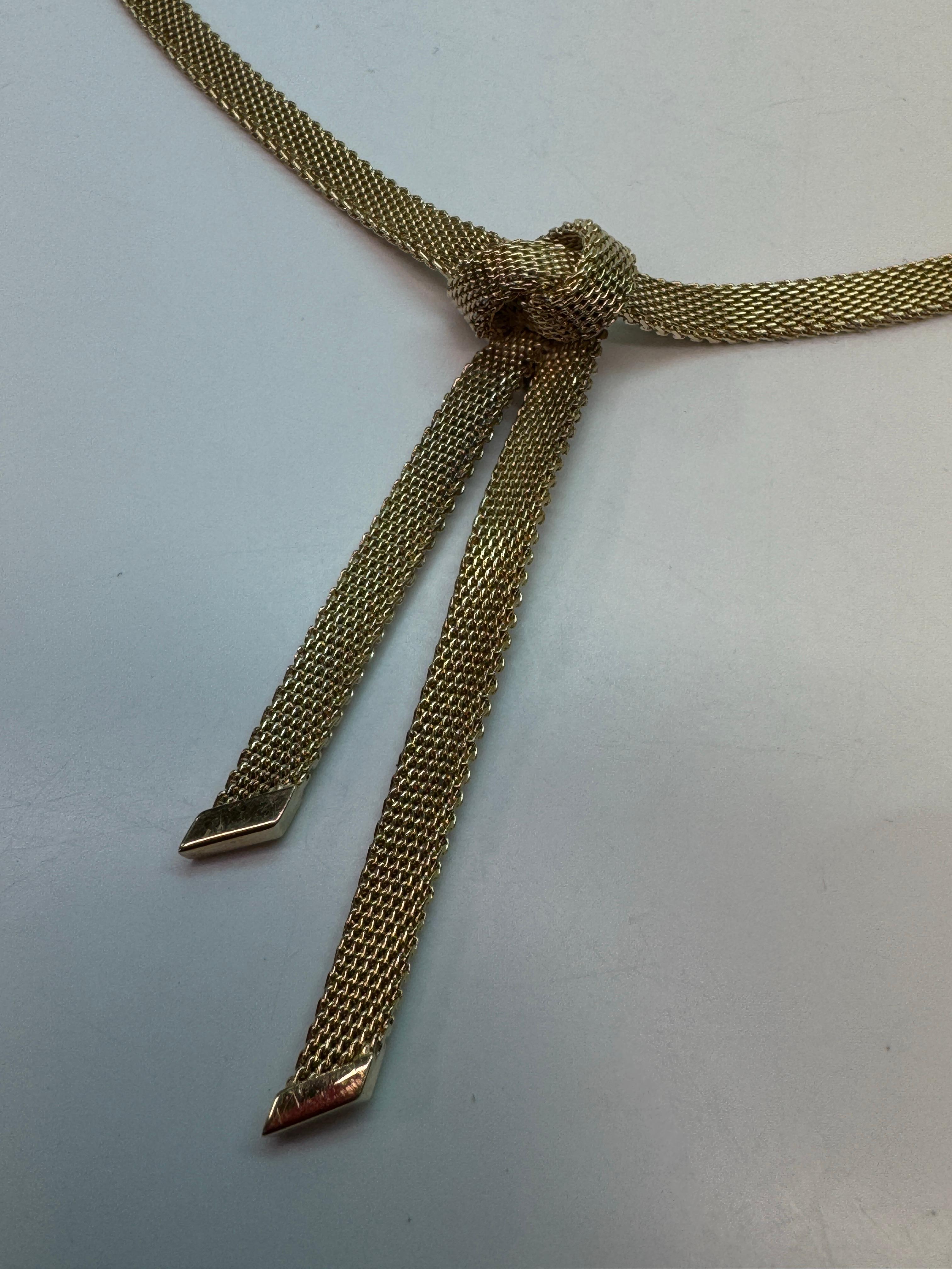 da uomo o donna Collana con nodi a rete in oro giallo in vendita