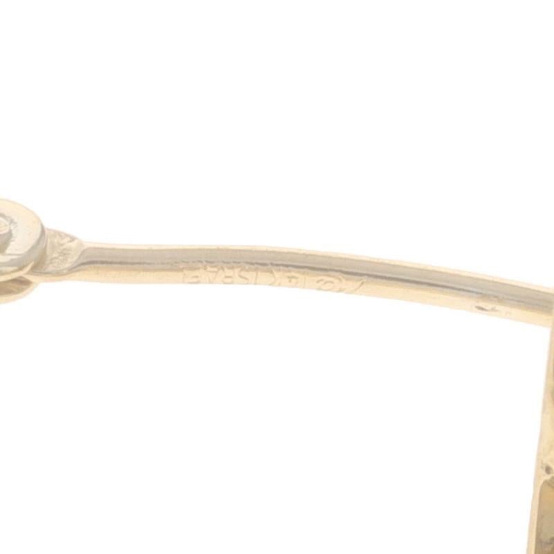 Boucles d'oreilles en or jaune à rayures en maille 14k Chaîne percée en vente 1