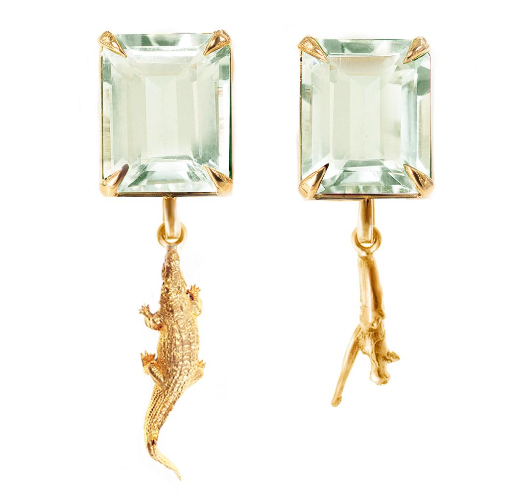Earrings Green Light Collection Crystal