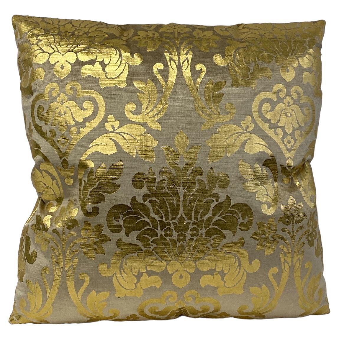 Yellow Gold Metallic  Velvet Pillow  