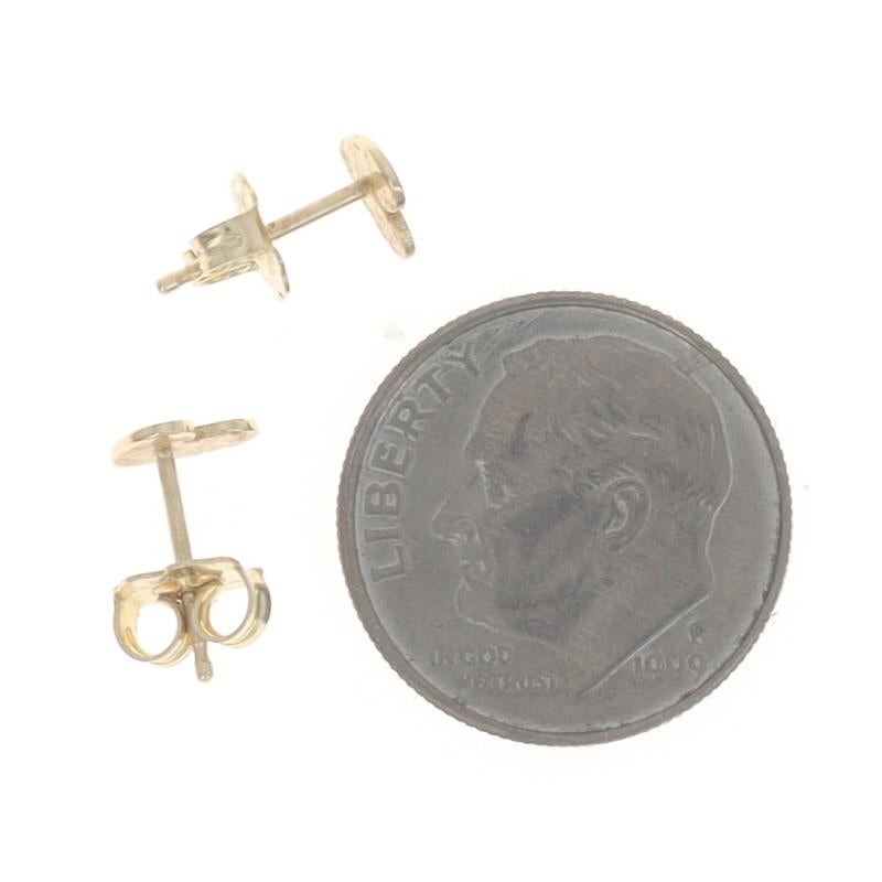 Orecchini a perno a cuore in oro giallo 14k Love Pierced in vendita 1
