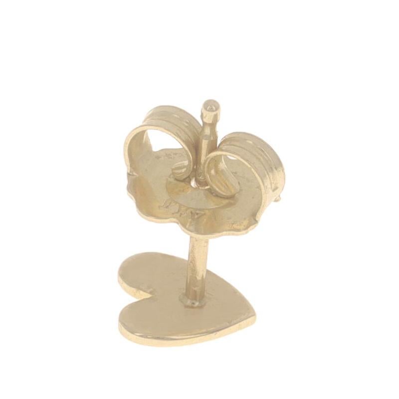 Orecchini a perno a cuore in oro giallo 14k Love Pierced in vendita 2