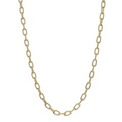Yellow Gold Mini Paperclip Cable Chain Necklace 20" - 14k