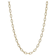 Collana a catena con mini graffette in oro giallo da 20" - 14k