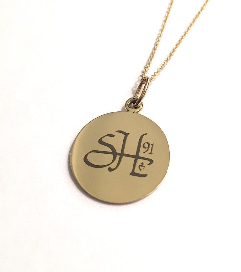 14kt Yellow Gold Mini Script Personalized Name Necklace with Two Names ...