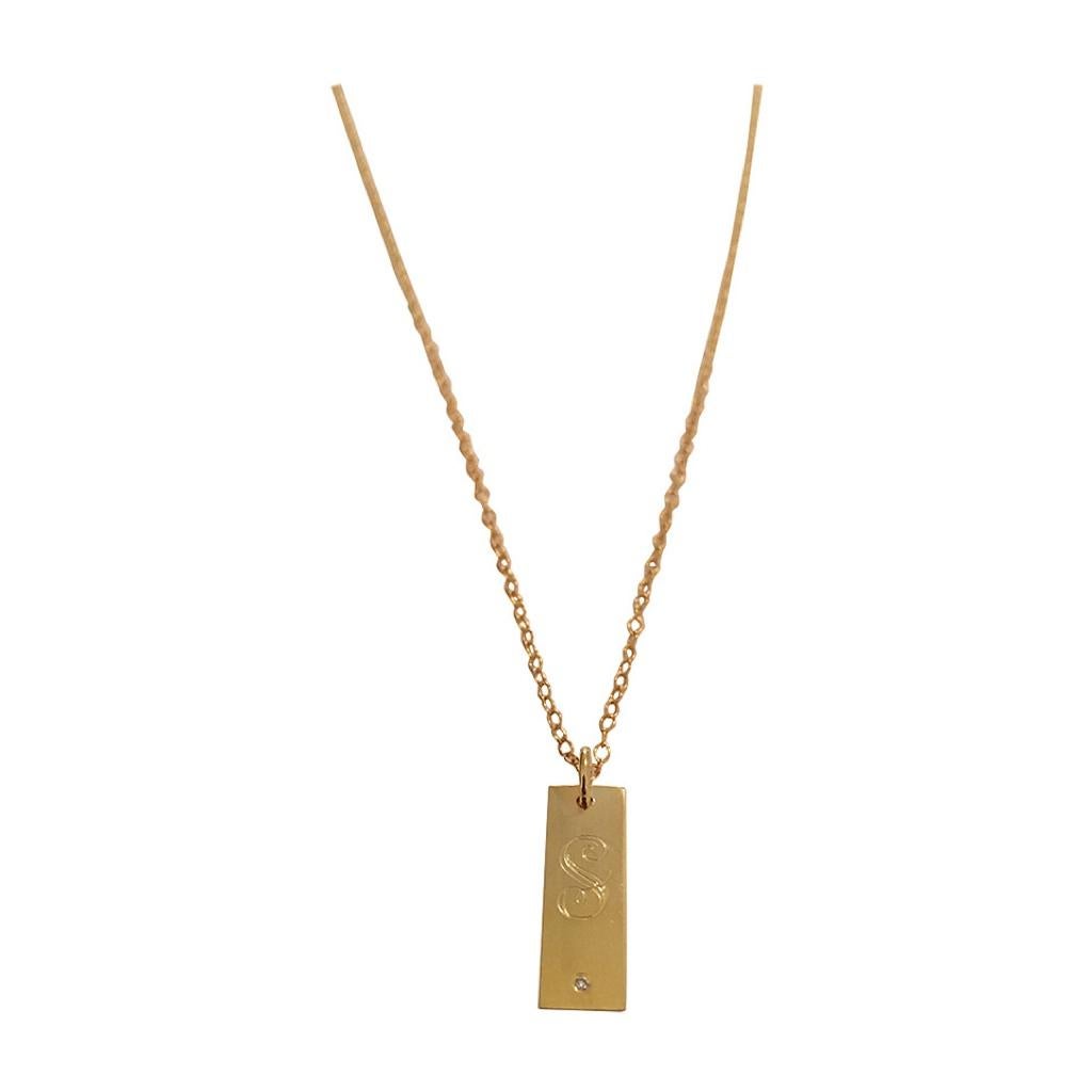 Collana in oro giallo 14kt Mini Script con due nomi personalizzati in vendita 1