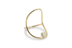Yellow Gold Minimalist Diamond Statement Ring