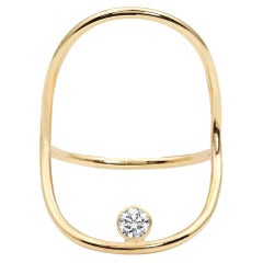 Yellow Gold Minimalist Diamond Statement Ring