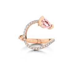 Yellow Gold Morganite Diamond Cocktail Ring