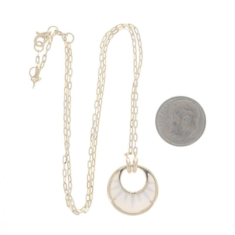 Collier céleste en or jaune nacre et diamant - 14k .26ctw Ajustable Pour femmes en vente