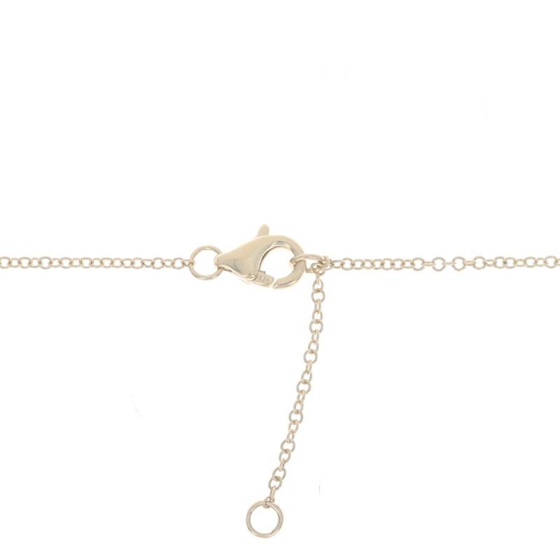 Yellow Gold Mother of Pearl Diamond Starburst Pendant Necklace 17 3/4