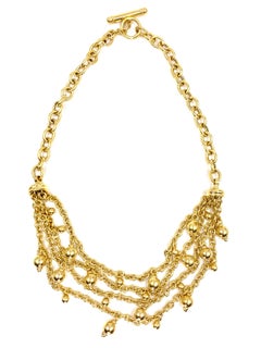 Yellow Gold Multi-Chain Bib Style Necklace
