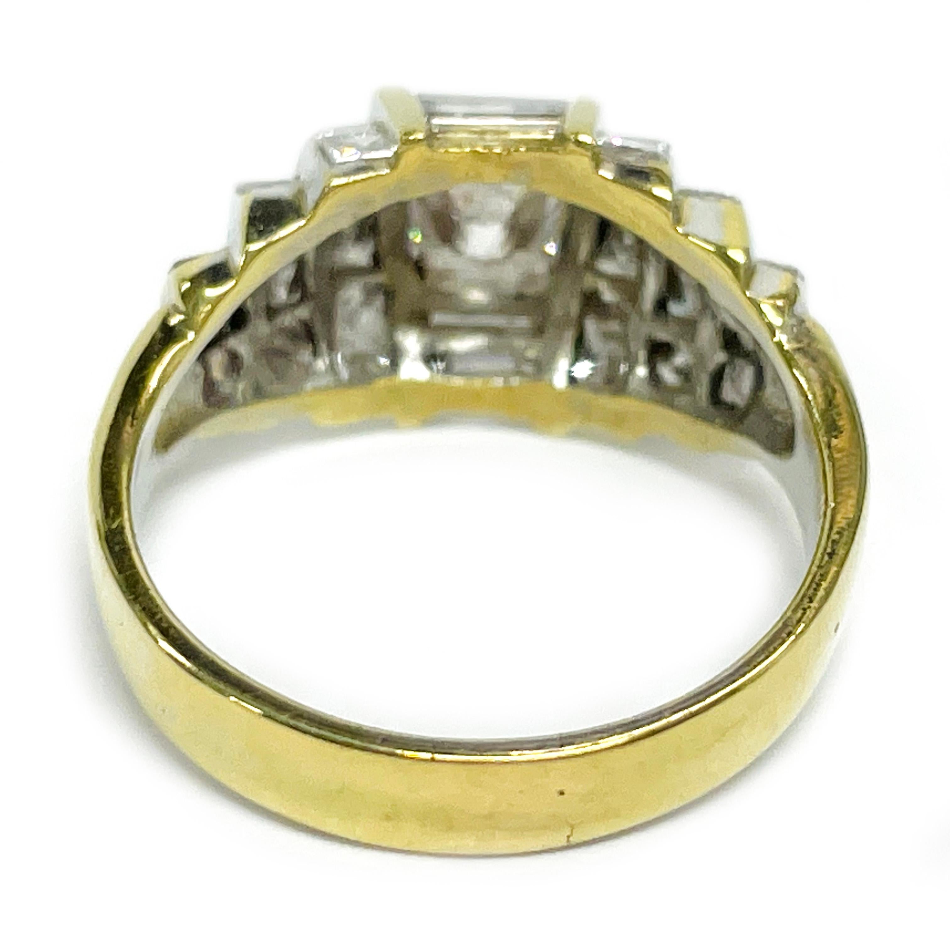 Bague en or jaune à diamants multiples Bon état - En vente à Palm Desert, CA