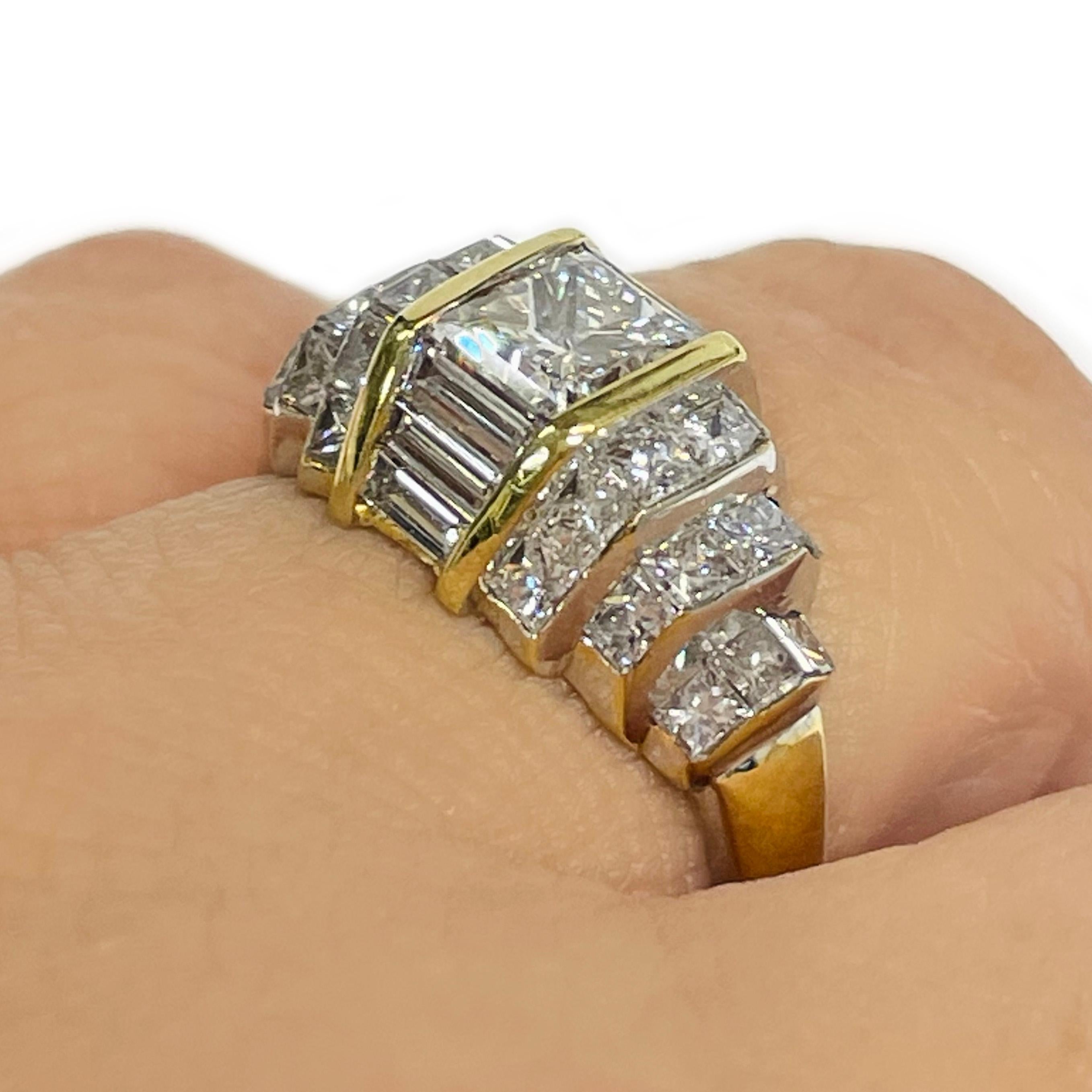 Bague en or jaune à diamants multiples en vente 1