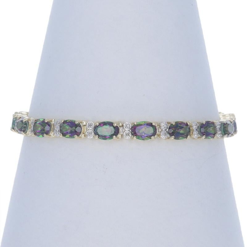 Bracciale in oro giallo Mystic Topaz Diamond Link 7 1/4