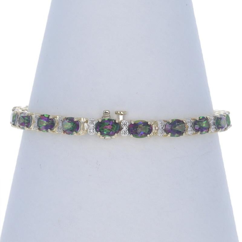 Donna Bracciale in oro giallo Mystic Topaz Diamond Link 7 1/4