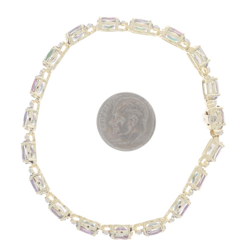 Bracciale in oro giallo Mystic Topaz Diamond Link 7 1/4