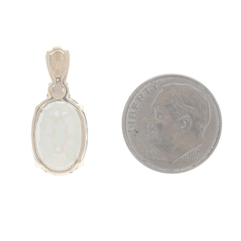 Pendentif or jaune Topaze Mystique Diamant - 10k Oval 8.83ctw Excellent état - En vente à Greensboro, NC