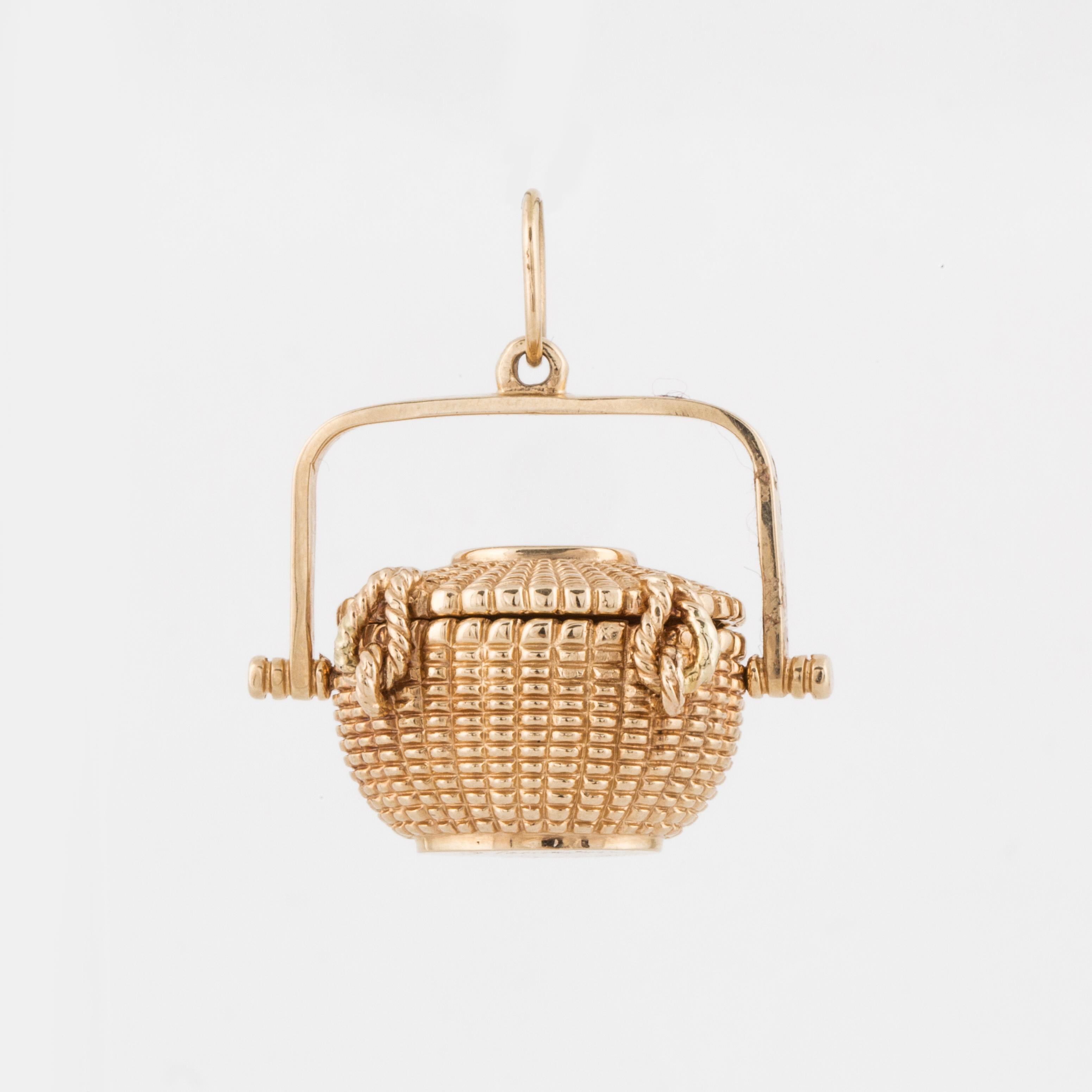 14k gold nantucket basket charm