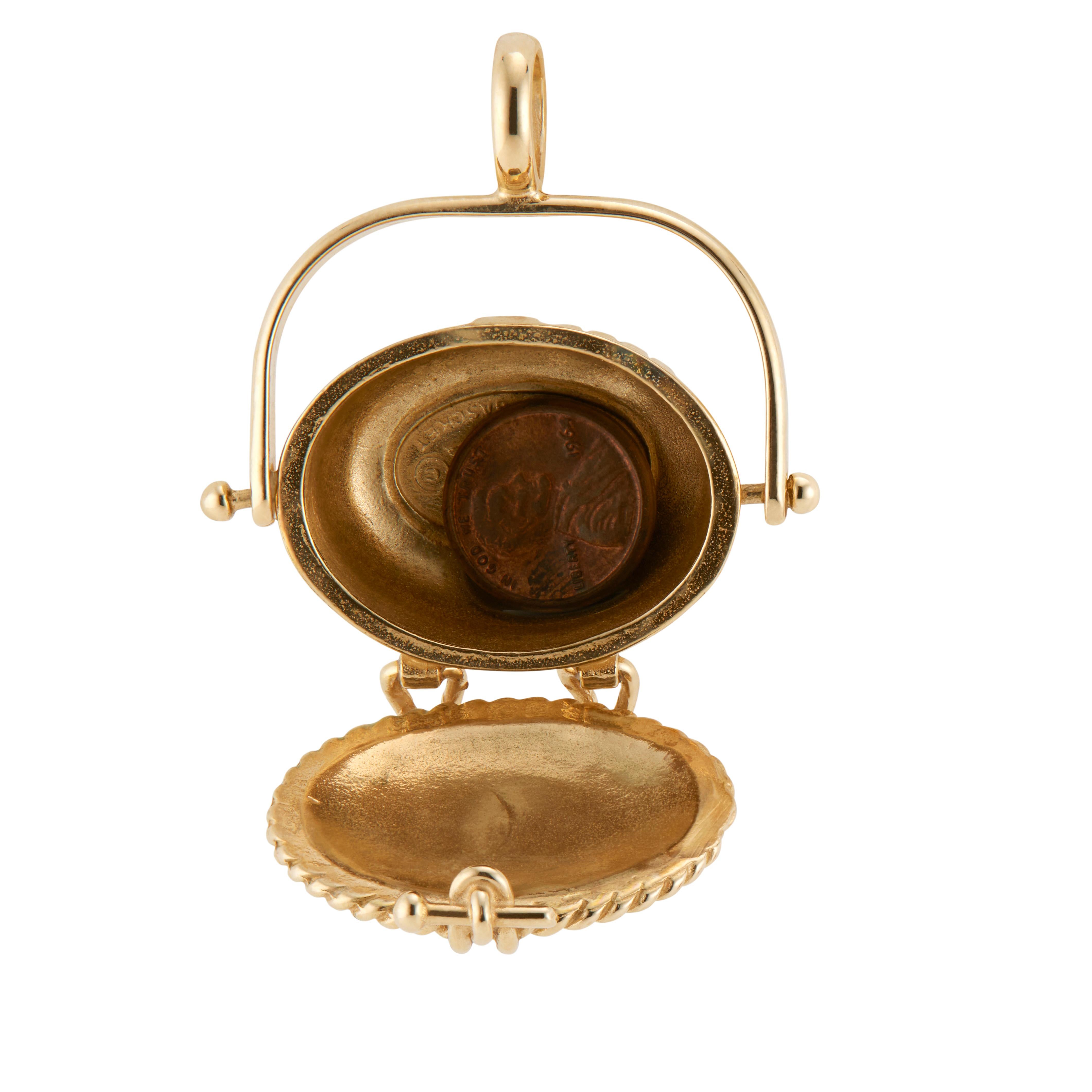gold nantucket basket necklace