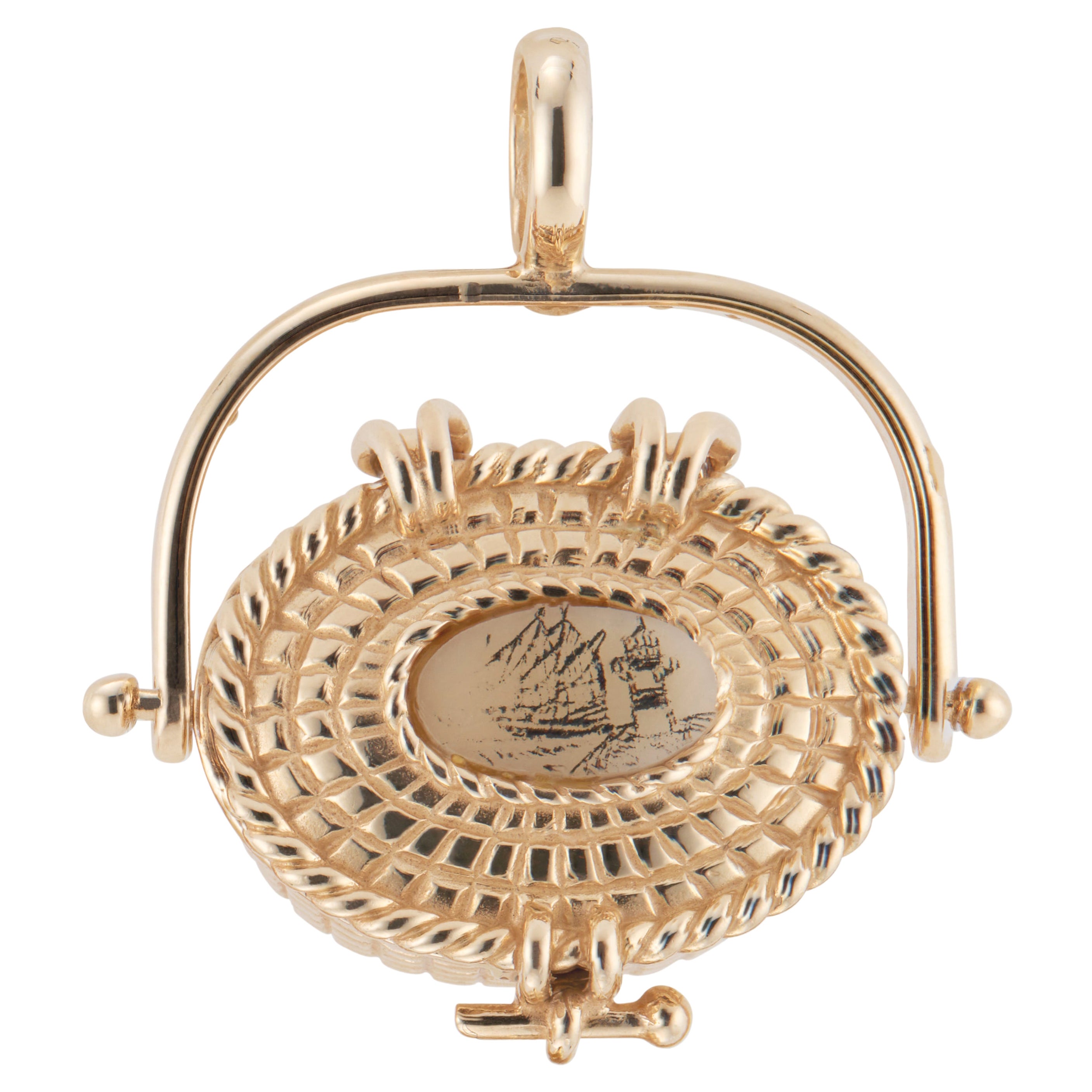 Yellow Gold Nantucket Basket Pendant