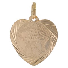 Yellow Gold Nassau, Bahamas Heart Pendant - 14k Travel Charm