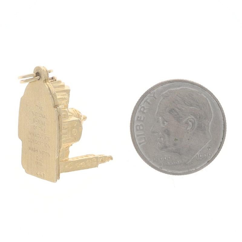 Women's Yellow Gold National Shrine of the Immaculate Conception Charm 14k Washington DC For Sale