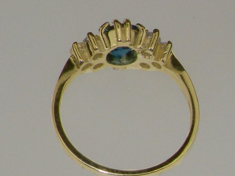 Customizable 14K Yellow Gold London Blue Topaz and Cubic Zirconia ...
