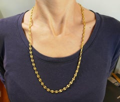 Yellow Gold Nautical Chain Necklace, 1970s