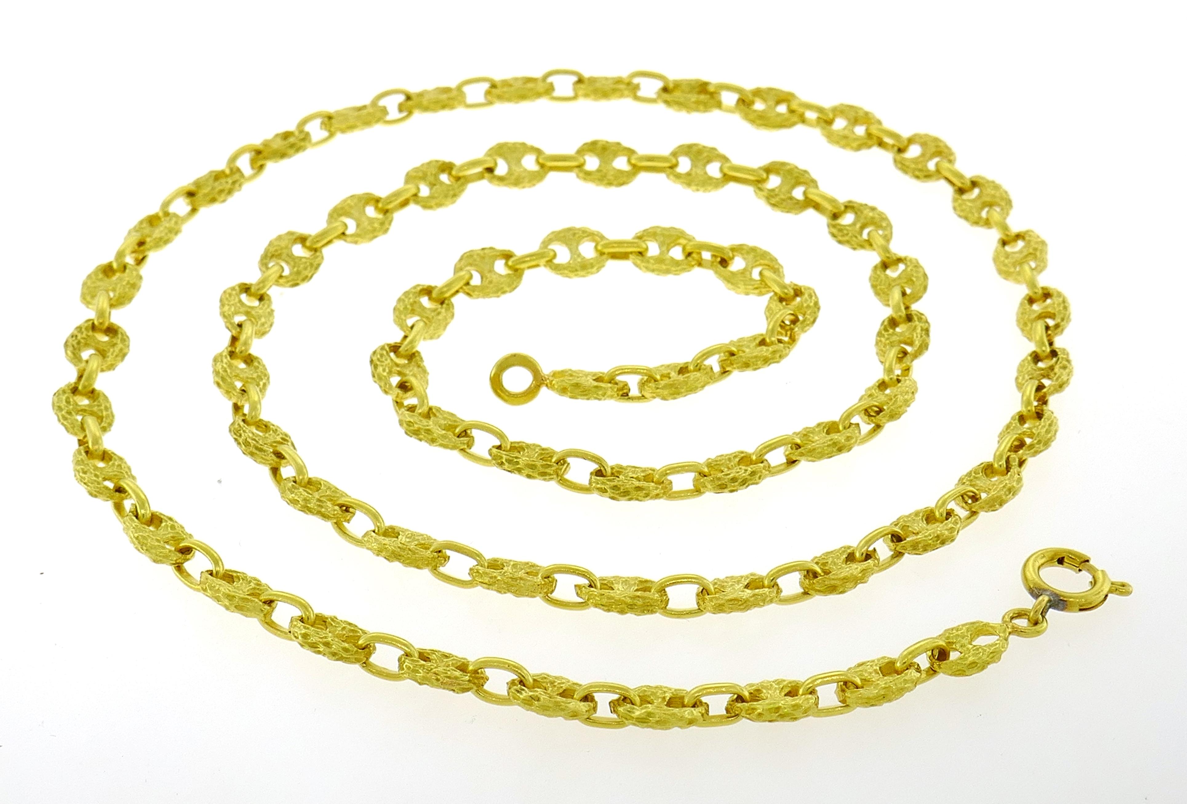 Women's or Men's Yellow Gold Nautical Chain Necklace, 1970s