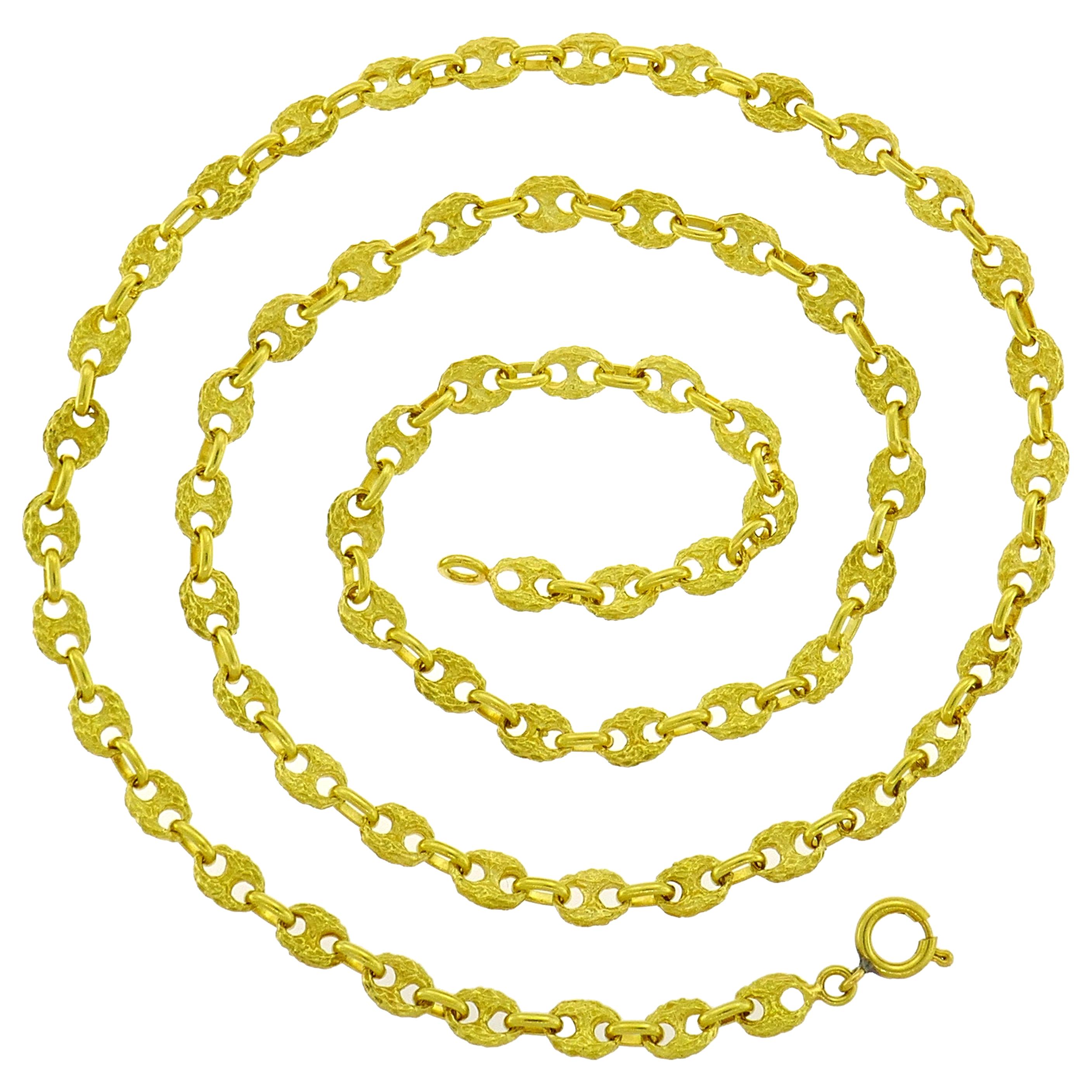 Yellow Gold Nautical Chain Necklace, 1970s