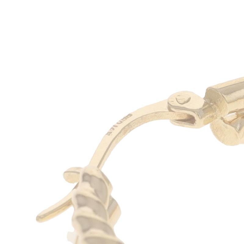 Women's Yellow Gold Nautical Rope Hoop Earrings - 14k Circle Twist Pierced For Sale