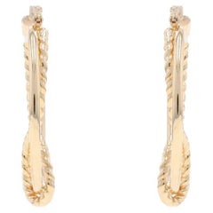 Gelbgold Nautische Seil-Ohrringe - 14k Kreis-Twist-Ohrringe durchbohrt