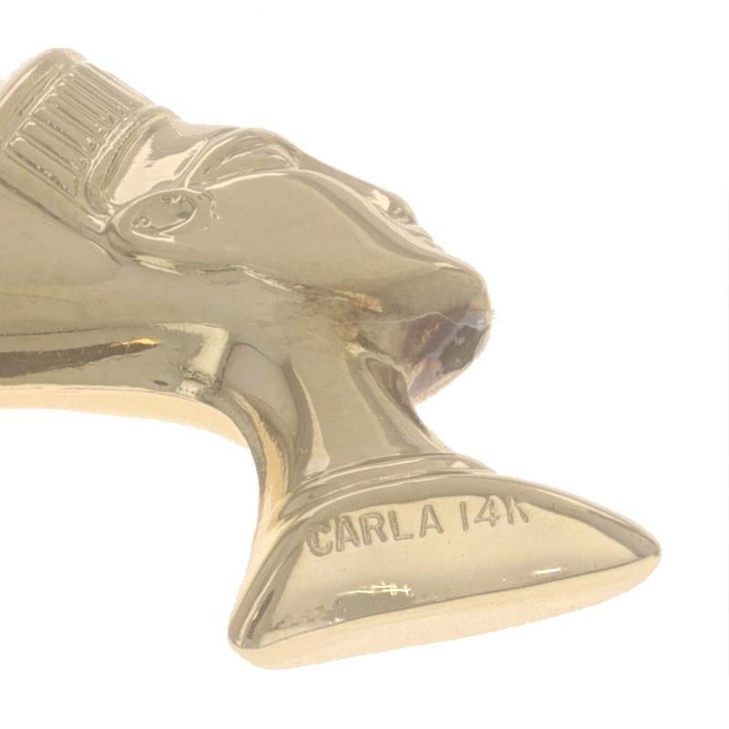 Donna Charm Nefertiti in oro giallo 14k Dea Egiziana in vendita