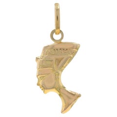 Yellow Gold Nefrertiti Pendant - 14k Egyptian Royalty