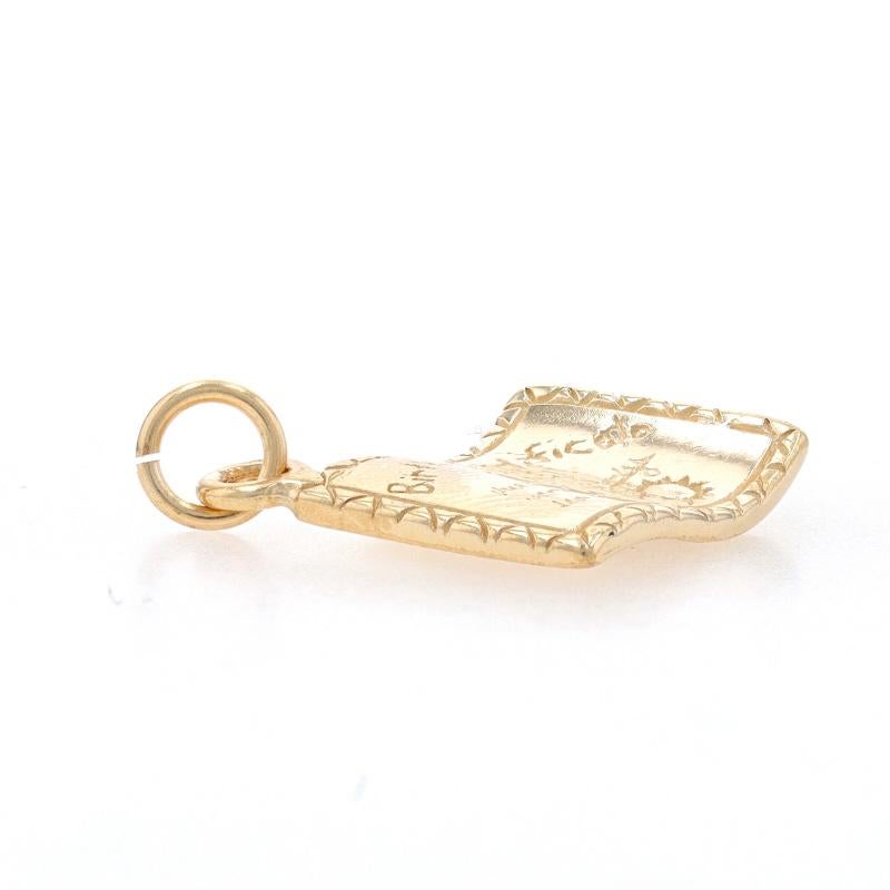 Yellow Gold New Baby Birth Certificate Charm -14k Mom's Infant Hospital Keepsake In Excellent Condition For Sale In Greensboro, NC