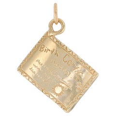 Gelbgold Neue Baby GeburtsZertifikat Charme -14k Mom's Infant Hospital Keepsake