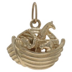 Yellow Gold Noah's Ark Charm - 14k Faith