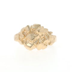 Yellow Gold Nugget Band 14k Ring Unisex