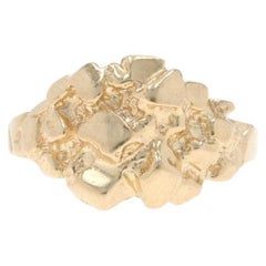 Yellow Gold Nugget Band 14k Ring Unisex