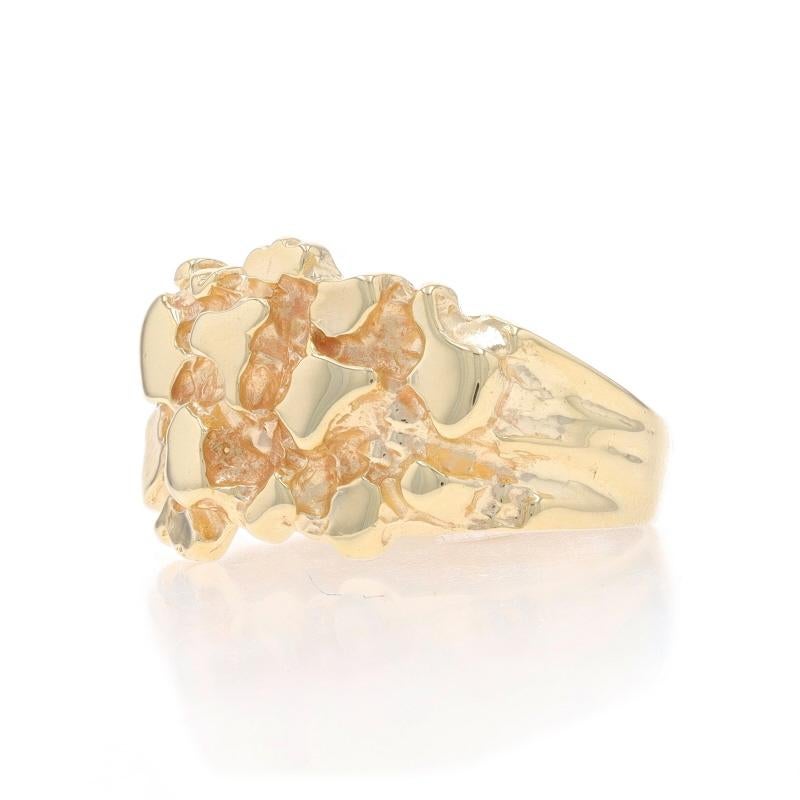 Yellow Gold Nugget Men's Ring - 10k Statement For Sale 1