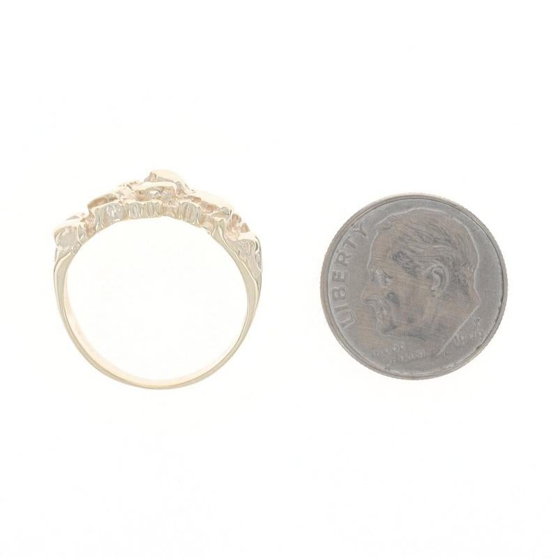Yellow Gold Nugget Men's Ring - 10k Statement For Sale 3