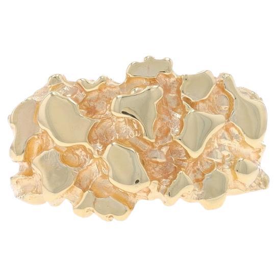 Yellow Gold Nugget Men's Ring - 10k Statement